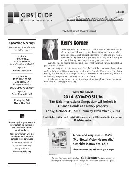 Fall 2013 Newsletter