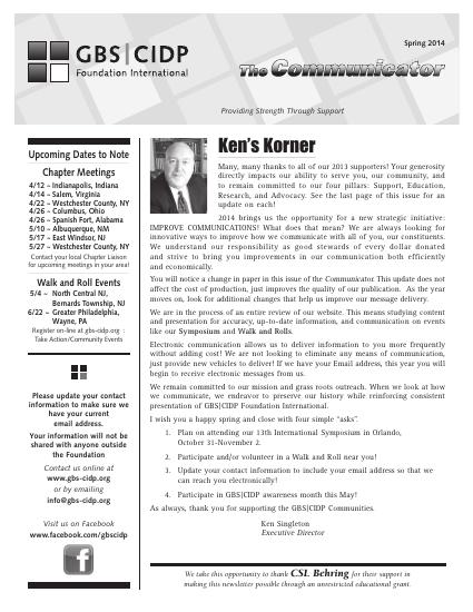 Spring 2014 Newsletter