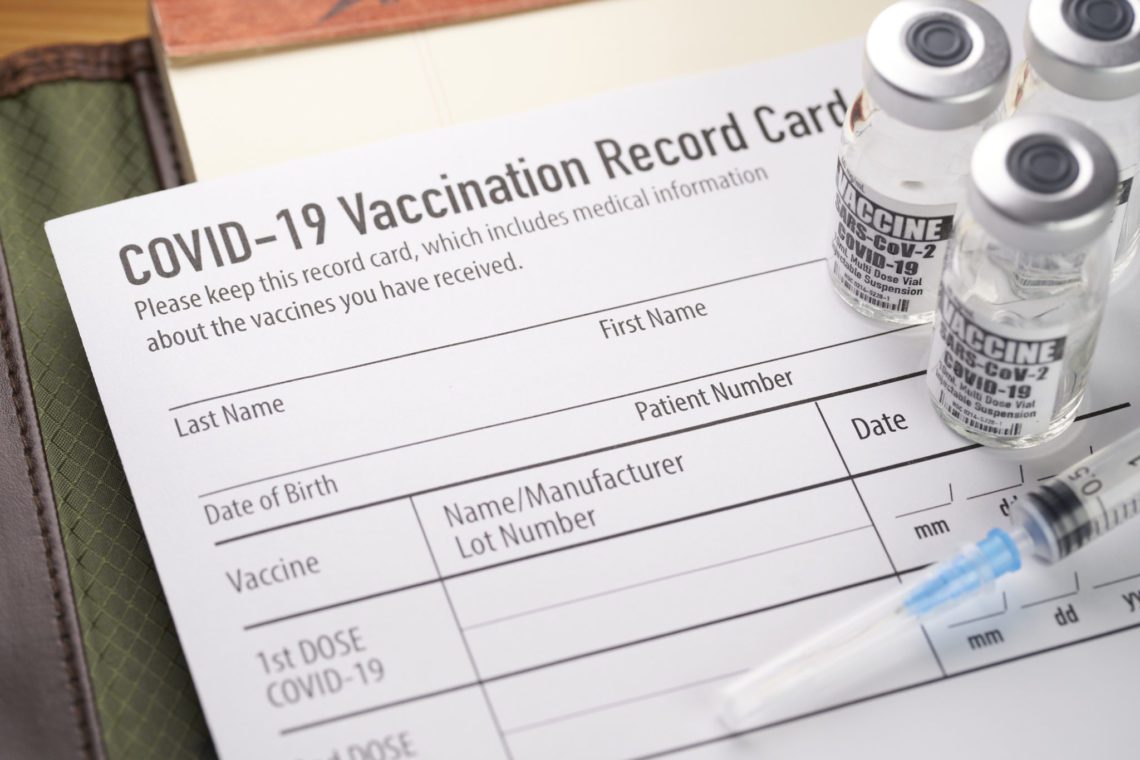 COVID Vaccine card stock