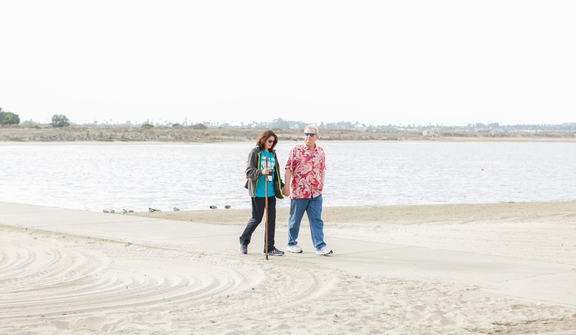 People walking on beach