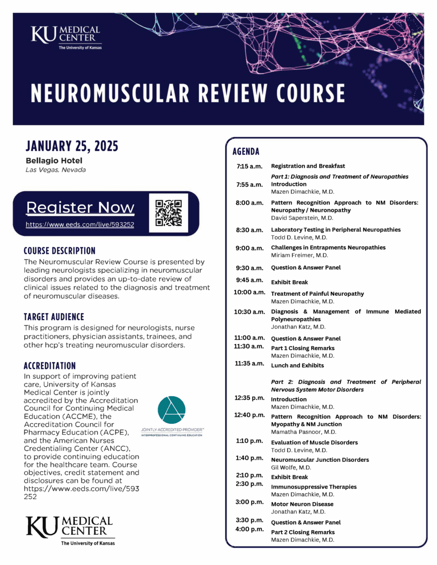 University of Kansas Neuromuscular Review Course – January 25th